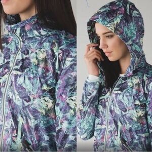Lululemon Miss Misty Jacket Multi Sz 6 Packable Travel Raincoat Lightweight Long
